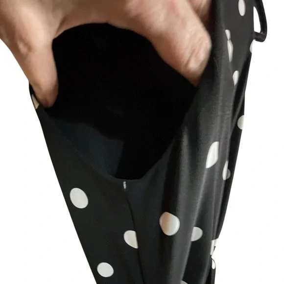 Ralph Lauren Black & White Polka Dot Midi Sleeveless Dress Belted Women’s Size 2 - Picture 8 of 11